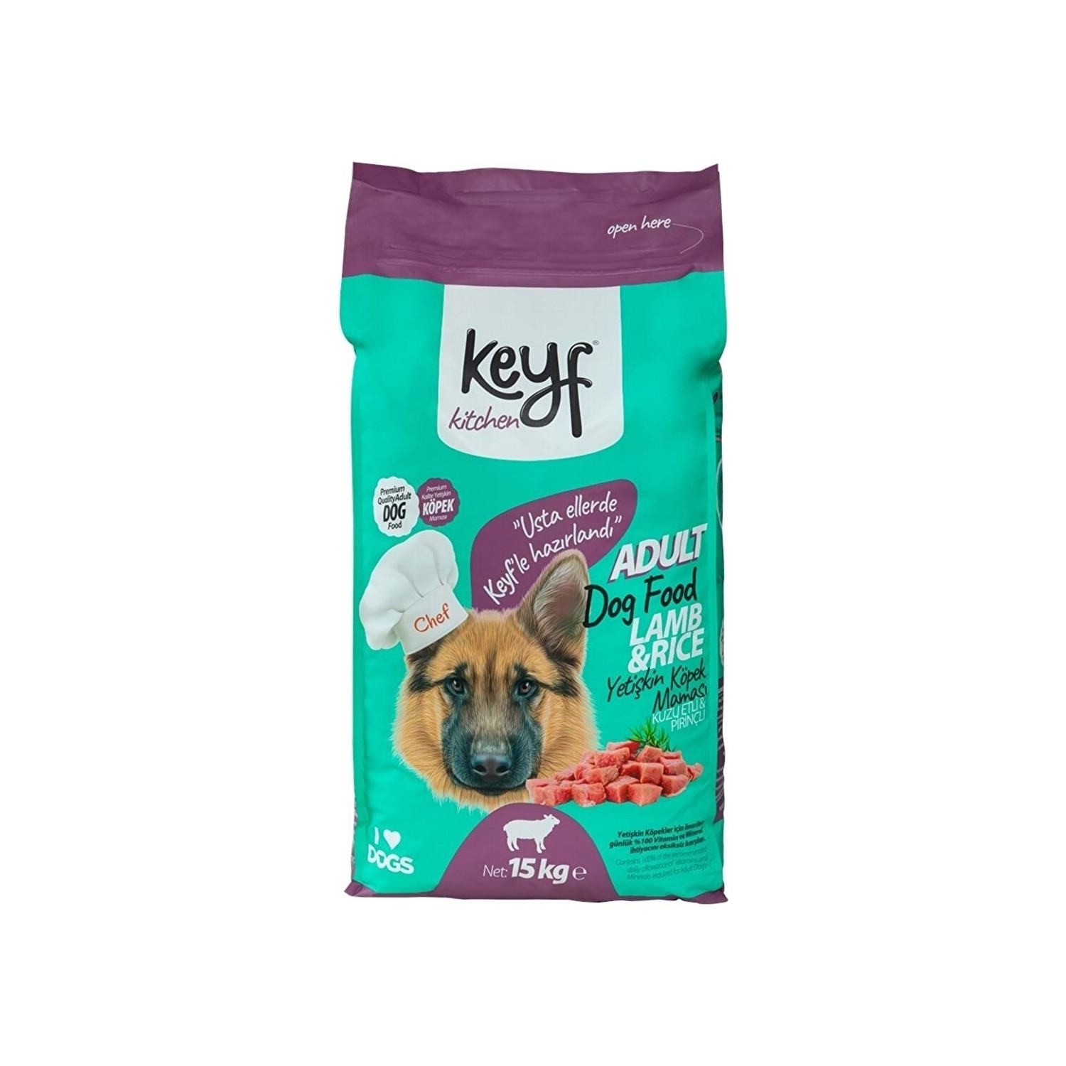 Keyf%20Kuzu%20Etli%20Köpek%20Maması%2015%20kg