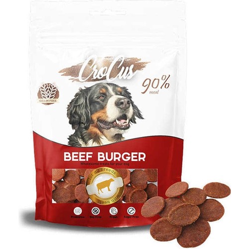 Crocus%20Beef%20Burger%20Biftek%20Etli%20Tahılsız%20Köpek%20Ödülü%2080g%20Crocus