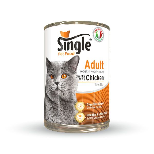 Single%20Tavuklu%20Konserve%20kedi%20maması%20415gr%20