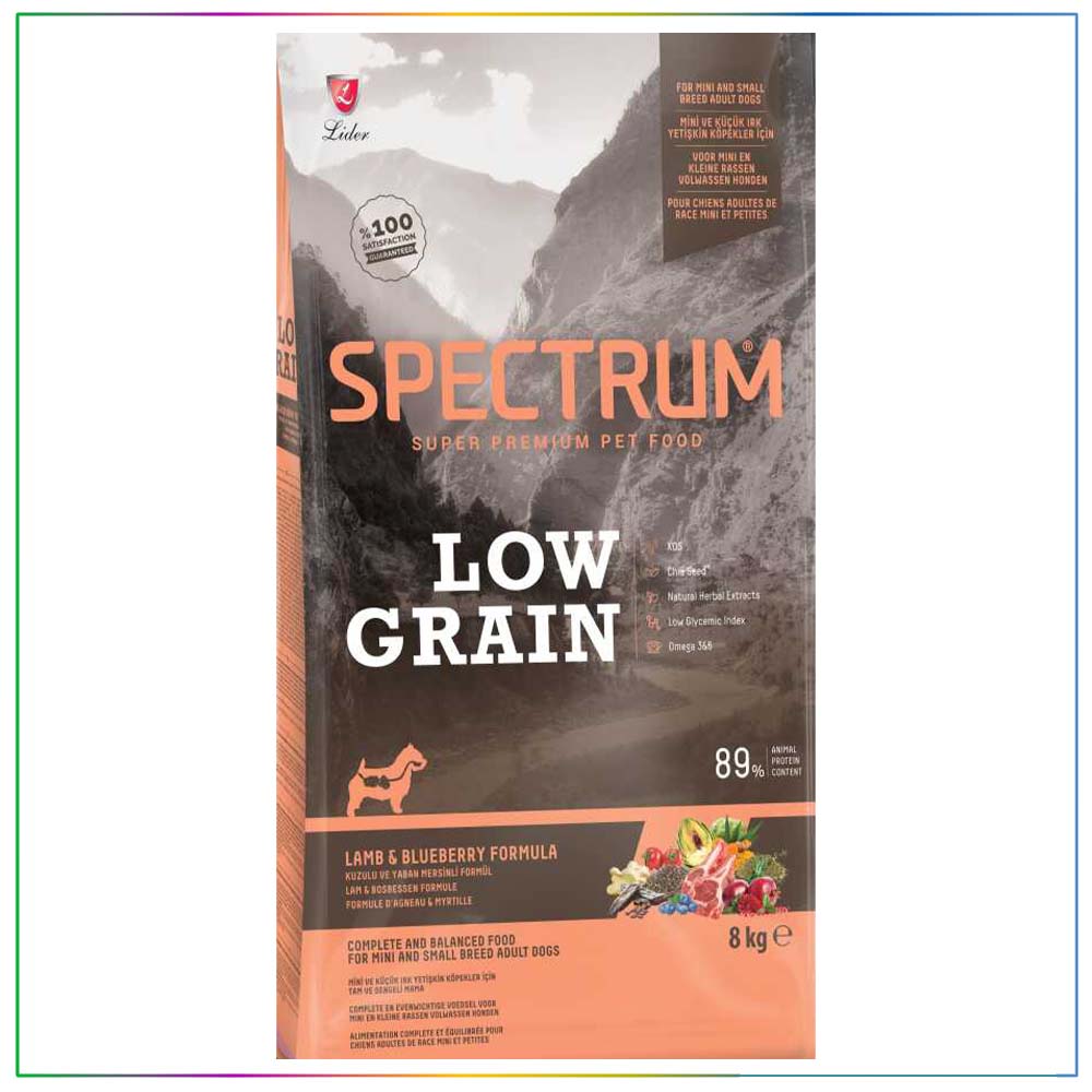 Spectrum%20Low%20Grain%20Kuzu%20Etli%20ve%20Yaban%20Mersinli%20Küçük%20Irk%20Yetişkin%20Köpek%20Maması%208%20Kg