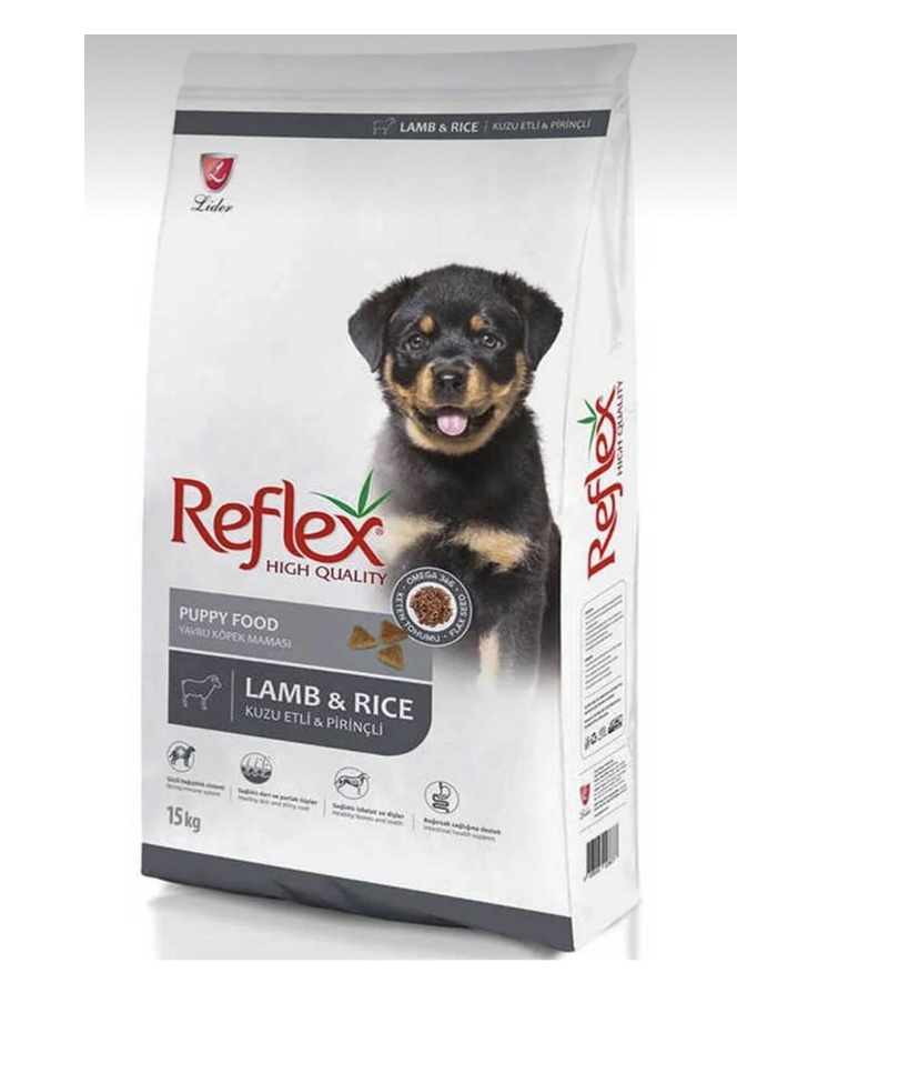 Reflex%20kuzu%20etli%20pirinçli%20yavru%20köpek%20maması%2015%20kg