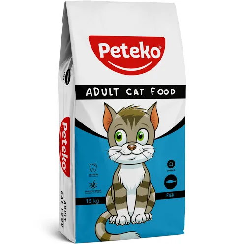 PETEKO%20balıklı%20yetişkin%20kedi%20maması%2015%20kg