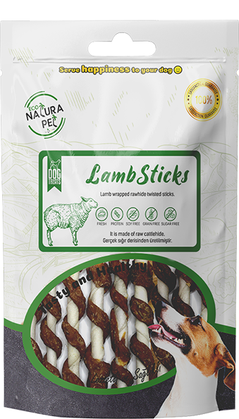 Eco%20Natura%20Pet%20Lamb%20Sticks%20Kuzu%20Sargılı%20Stick%20Kemik%20Köpek%20Ödülü%20100%20Gr