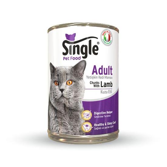 Single Kuzu etli konserve kedi maması 415gr 