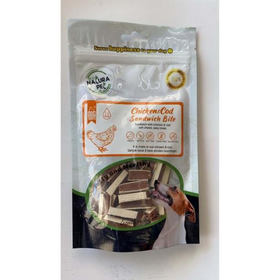 Eco Natura Pet Chicken&Cod Sandwich Tavuklu Sandviç Köpek Ödülü 100Gr