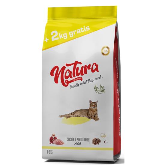 Natura Low Grain Adult Cat Food with Chicken & Pomegranate 8+2Kg