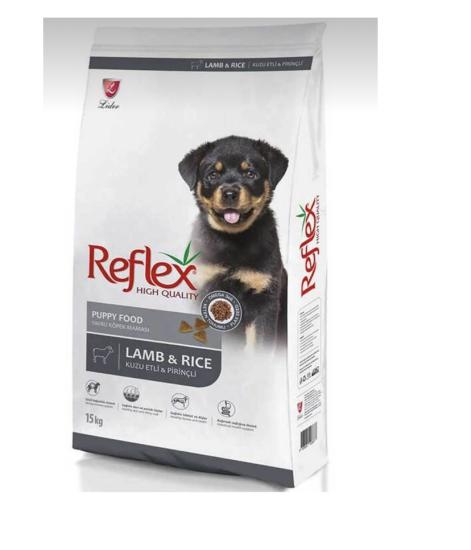 Reflex kuzu etli pirinçli yavru köpek maması 15 kg