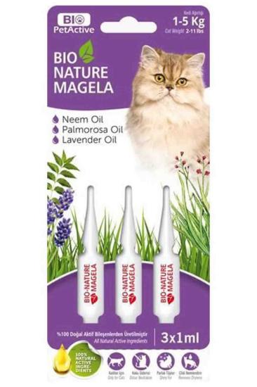 Bio Pet Active Kedi Tüy ve Pire Deri Bakım Damlası 3X5 ml 1-5 kg