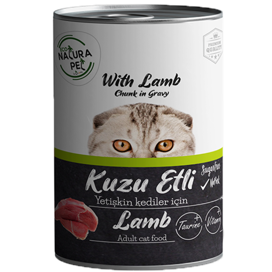 Eco Natura Pet Kuzu Etli Yetişkin Kedi Konservesi Gravy 400 Gr