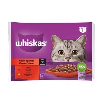 Whiskas%20Klasik%20Öğünler%20Sos%20İçinde%20Sığırlı%20ve%20Tavuklu%20Poşet%20Yaş%20Mama%20340%20g%20(4x85%20Gr)